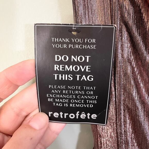 Retrofete Women's Metallic Pink Tube Jaden Strapless Party Dress Gown Small NWT - Picture 11 of 12